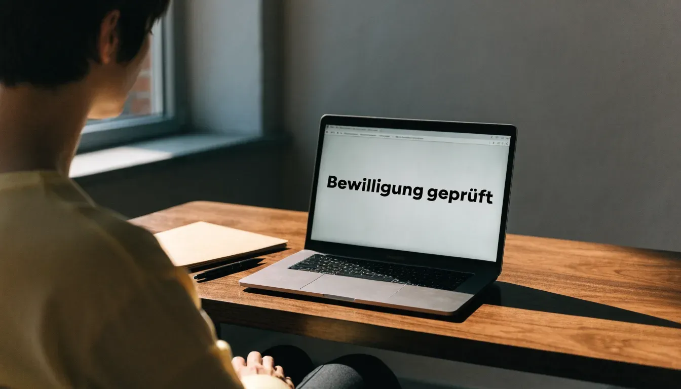 Leerer Sitzungssaal mit Holzbänken im Morgenlicht