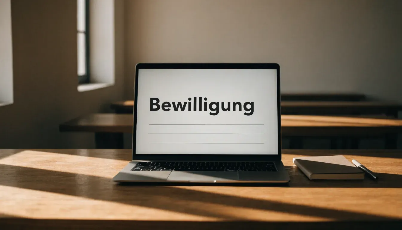 Leerer Sitzungssaal mit Holzbänken im Morgenlicht